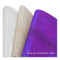 OEM Mesh surface chunky glitter PU faux leather